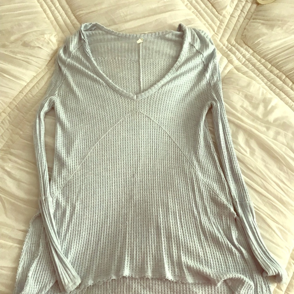 Free people light blue thermal waffle tunic